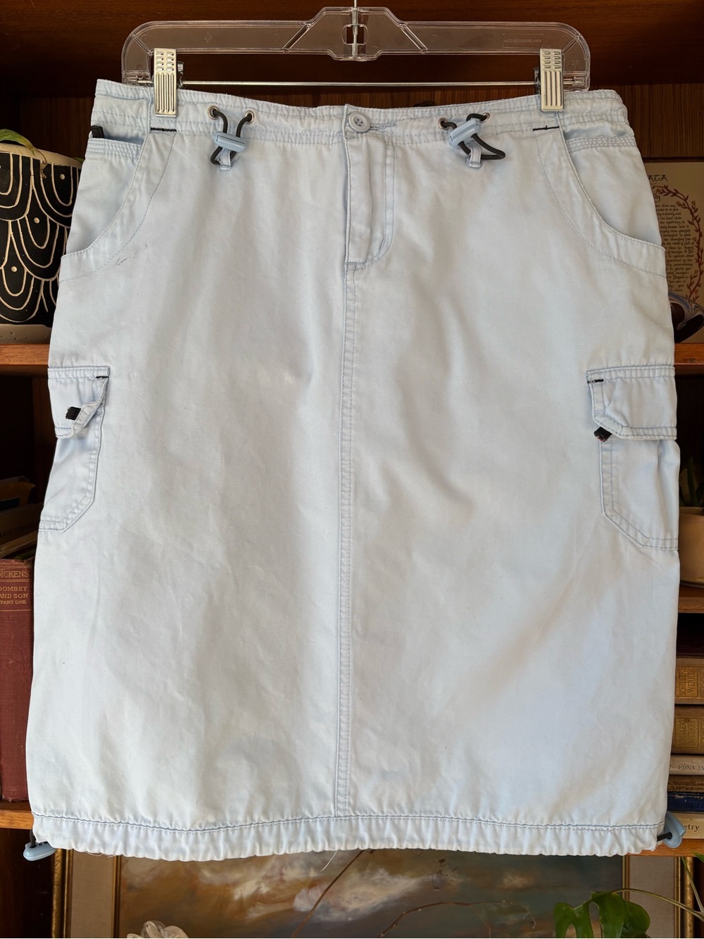 Y2 BLUE Y2K Cargo Adjustable skirt 29” GorpCore Utilitarian Urban Utility